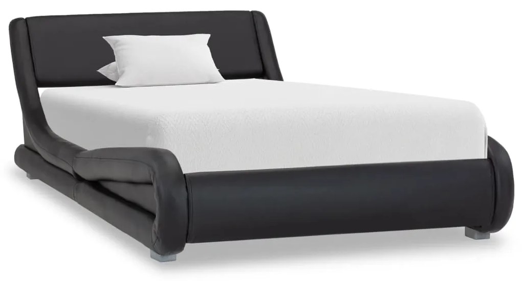 285702 vidaXL Cadru de pat, negru, 90 x 200 cm, piele artificială