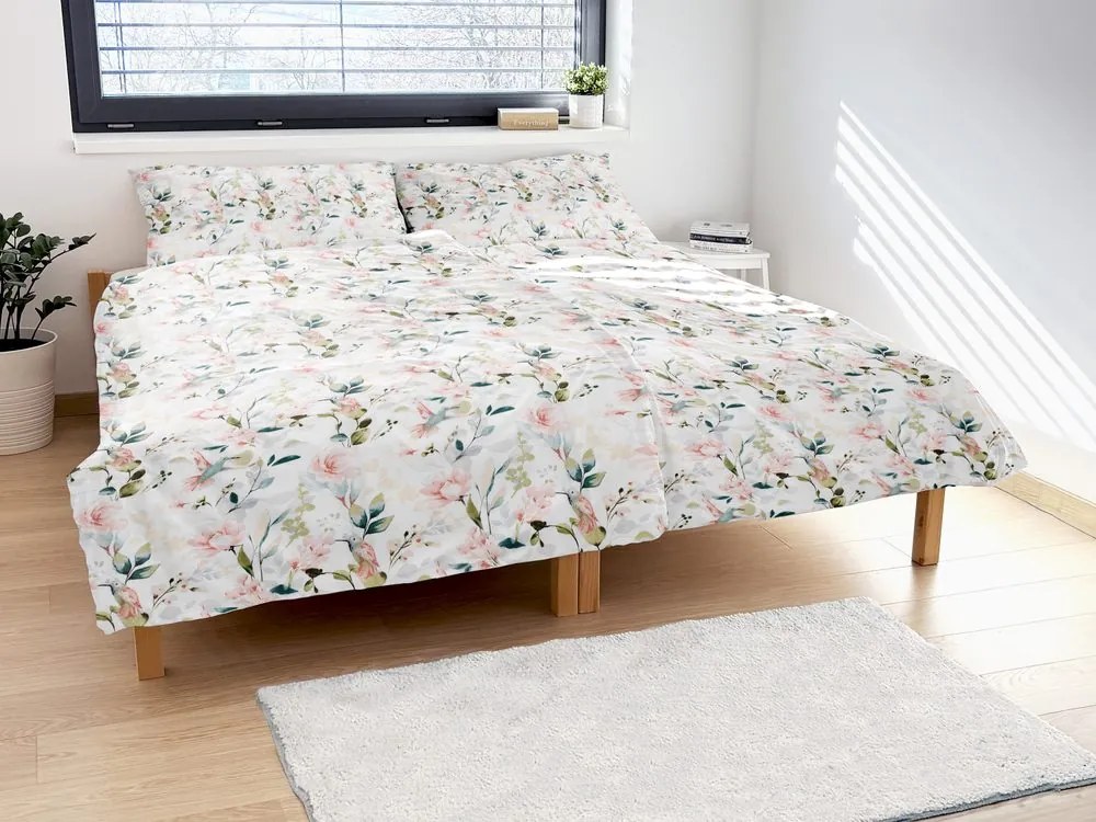 Lenjerie de pat din bumbac FLORI ROZ