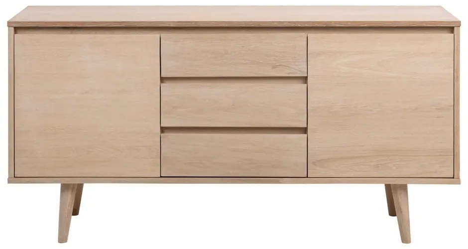Comodă în culoare naturală joasă cu aspect de lemn de stejar 150x75 cm Nagano – Actona
