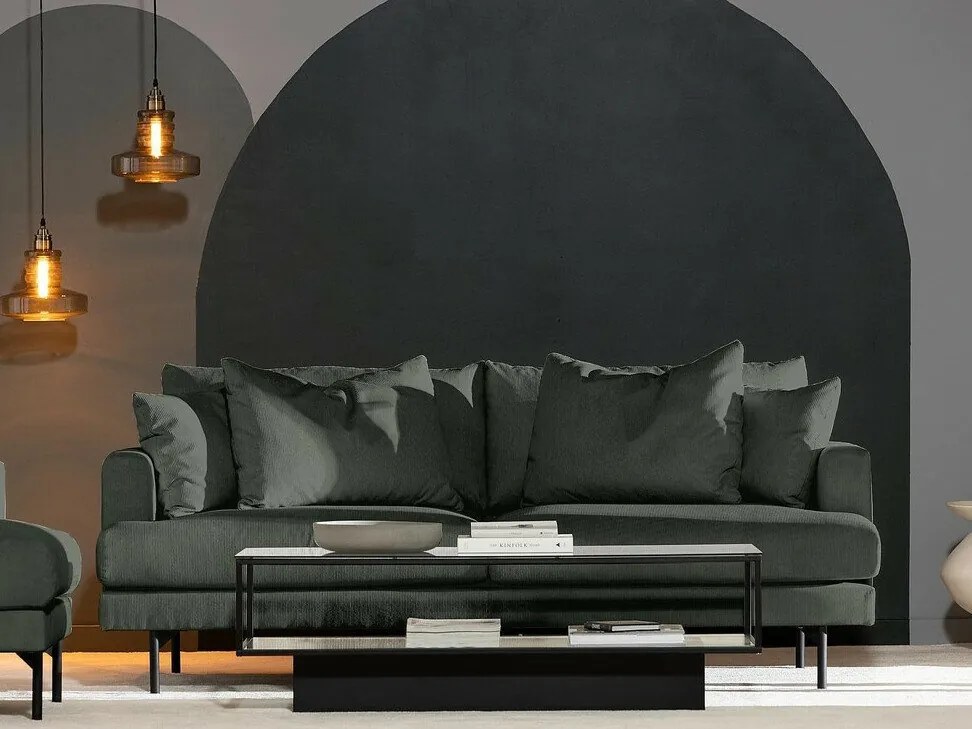 Canapea Seattle T100Numărul de locuri: 2, Verde, 205x104x91cm, 81 kg, Tapiterie, Picioare: Metal