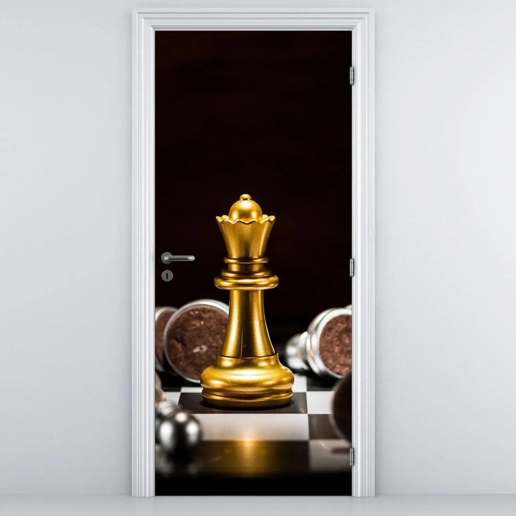 Fototapet pentru ușă - Piese de sah (95x205cm)