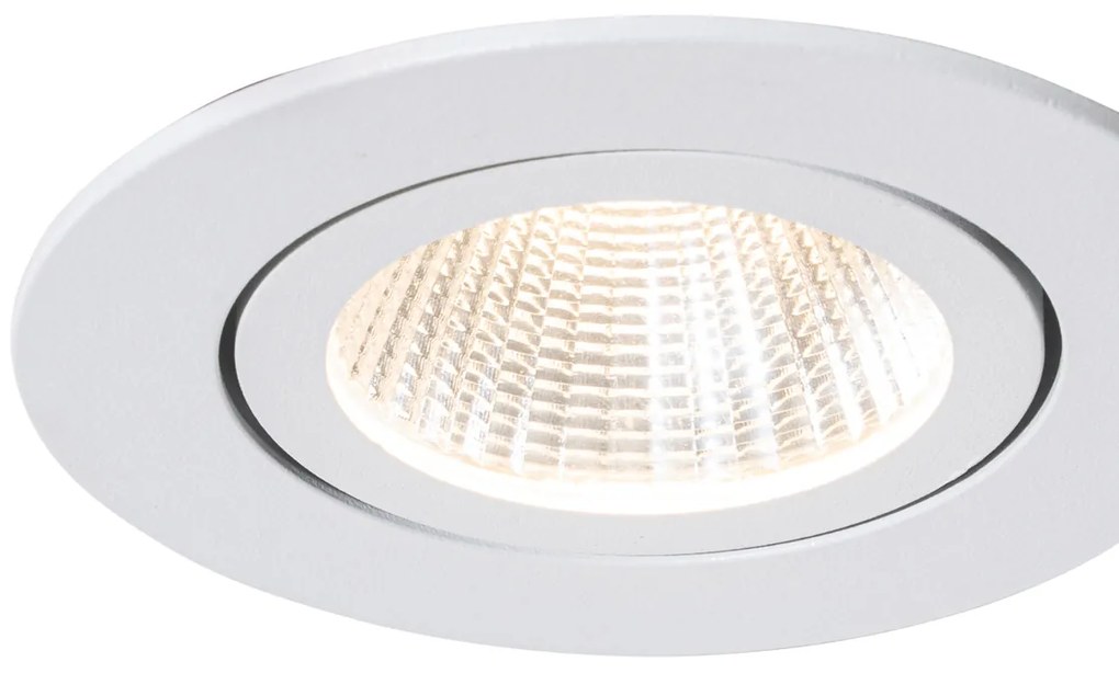 Set de 6 spoturi încastrate albe 6,8 cm, inclusiv LED 750 lm, cu dimmer IP23 - Gaius