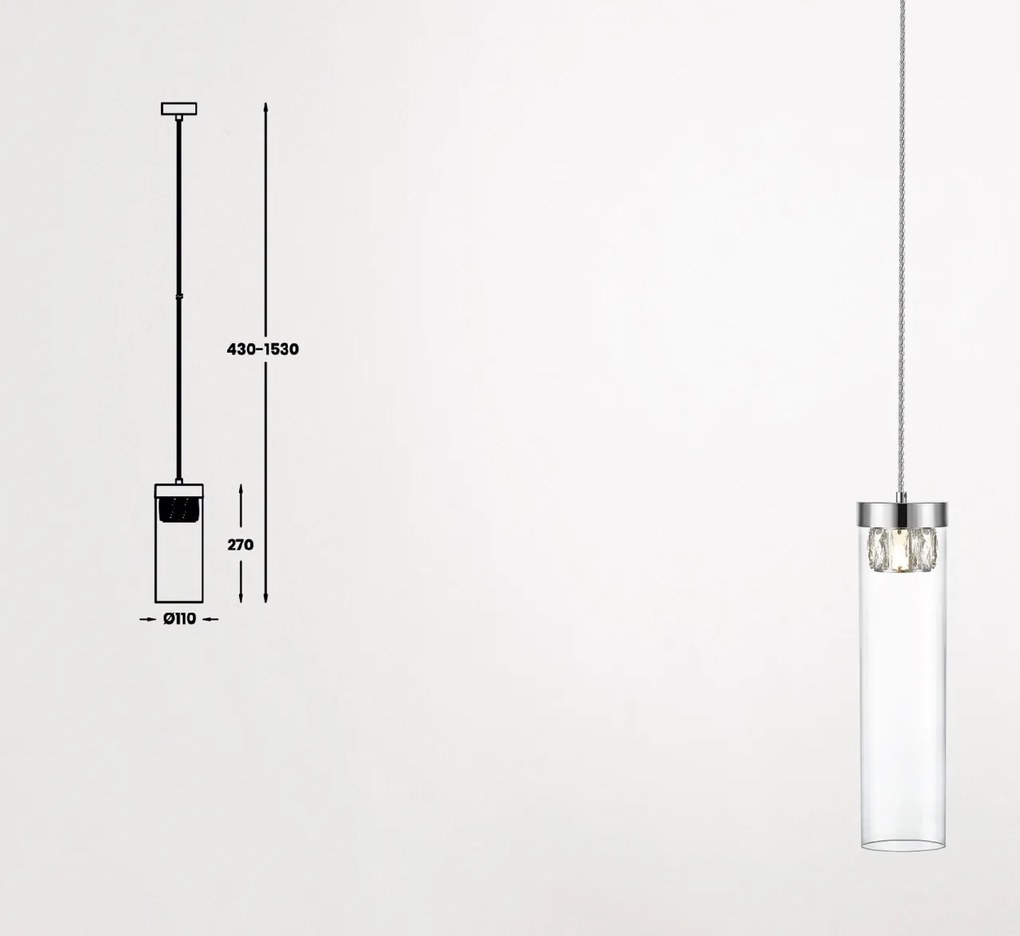 Pendul design modern 11cm GEM auriu