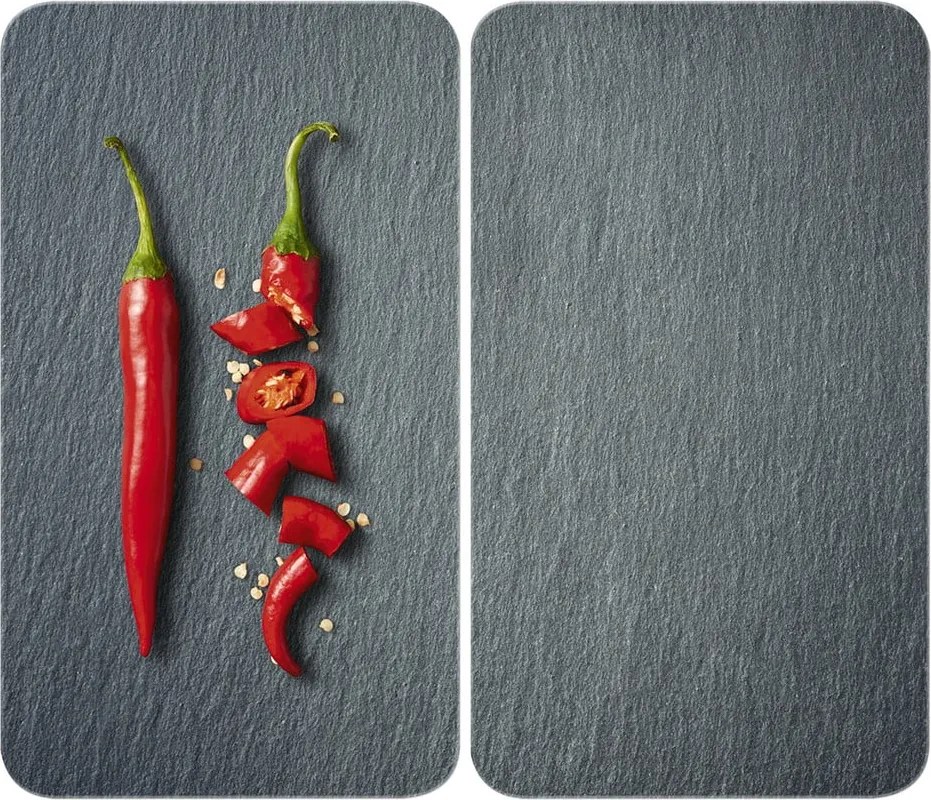 Set 2 protecții din sticlă pentru aragaz Wenko Cayenne, 52 x 30 cm
