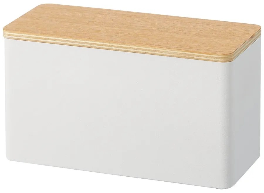 Organizator pentru baie cu capac din placaj Yamazaki Rin, alb