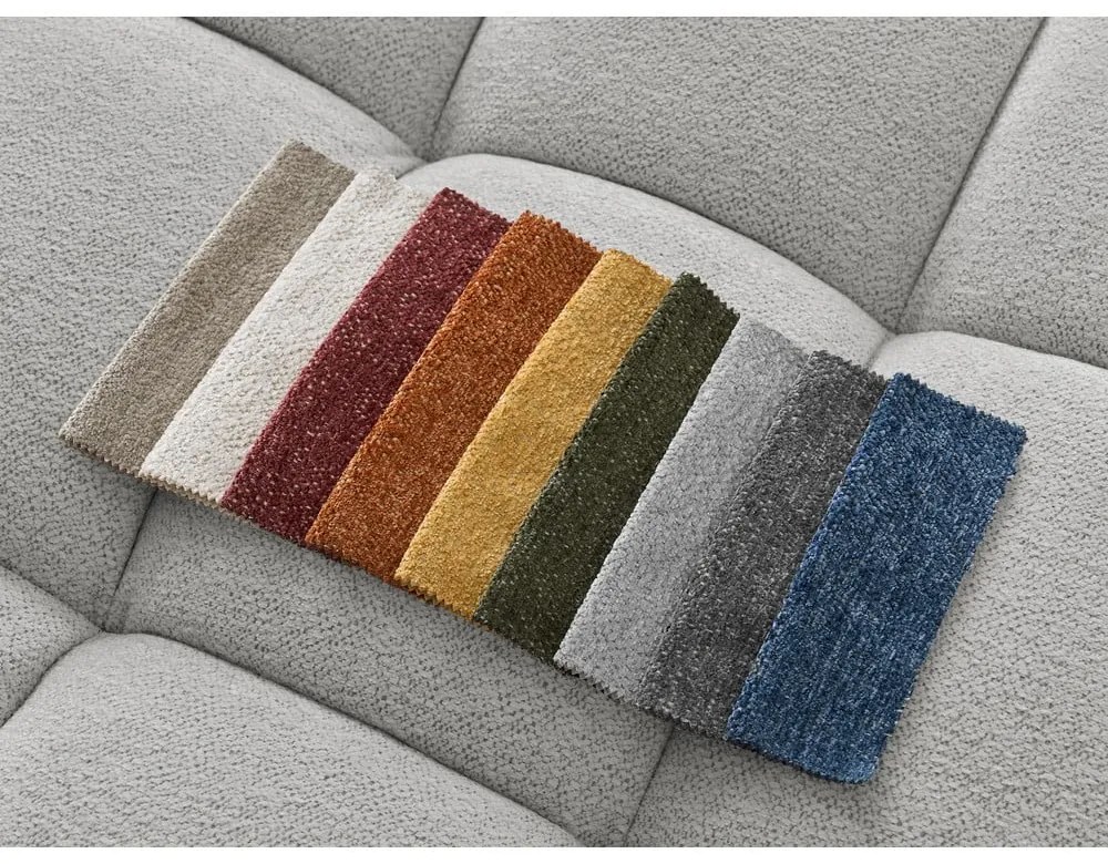 Canapea gri deschis cu tapițerie din chenille 278 cm Everest – Bobochic Paris