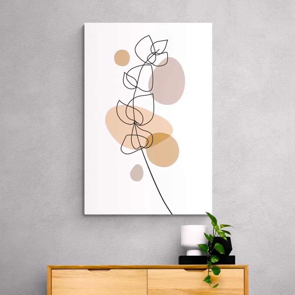 Tablou frunză minimalistă pe fundal alb No1