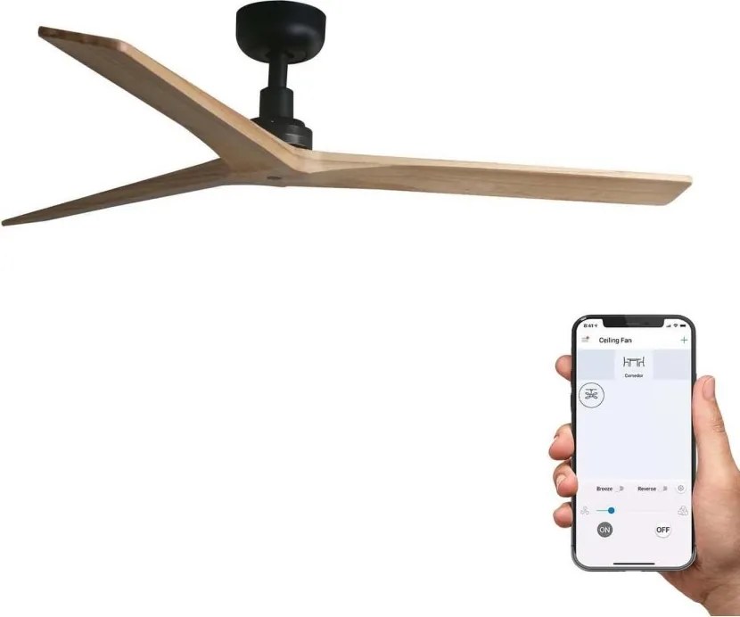 Ventilator smart sistem TUYA si telecomanda KLIM M 125cm, negru/ pin