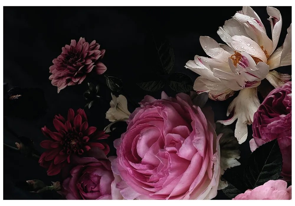 Fototapet buchet de flori în prim plan