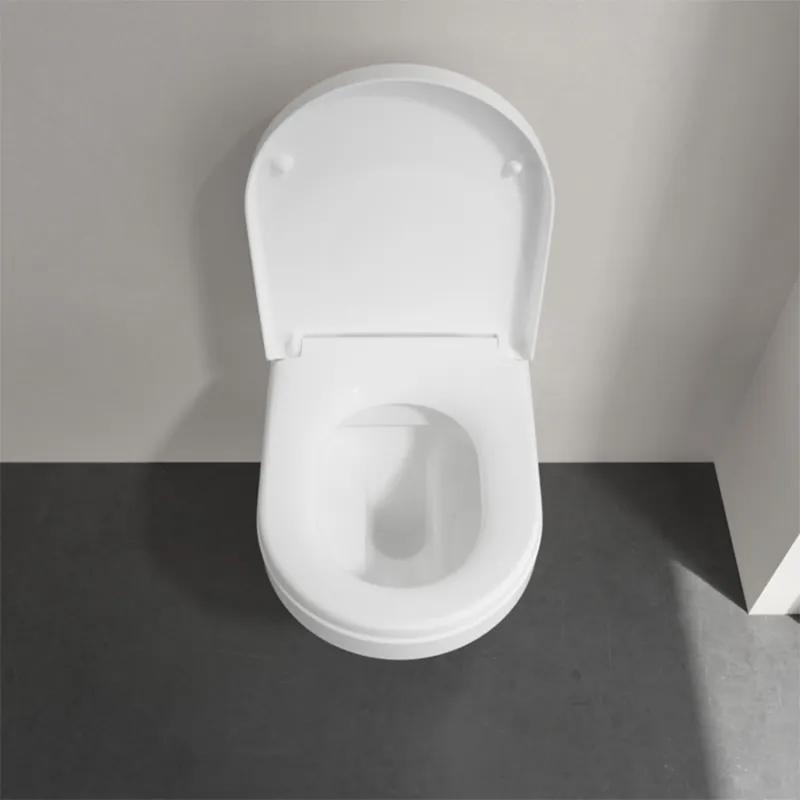 Set vas WC suspendat, Villeroy &amp; Boch, Architectura, cu capac wc soft close si quick release, alb