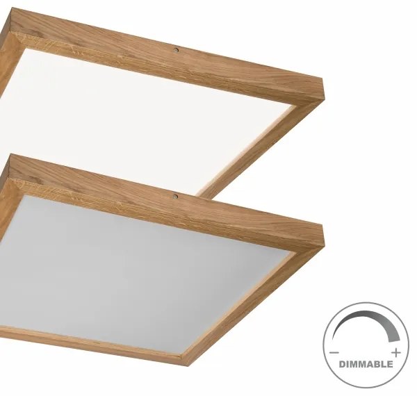 Plafonieră LED Brilagi WOODY FRAME LED/50W/230V stejar 60x60 cm 3000-6000K IP44 + telecomandă