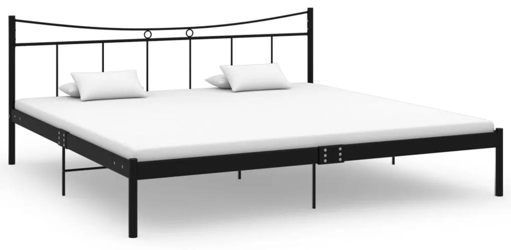 324810 vidaXL Cadru de pat, negru, 200x200 cm, metal