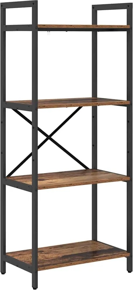 vidaXL Raft pentru cărți Lemn Vechi 56 x 34 x 133,5 cm Lemn compozit