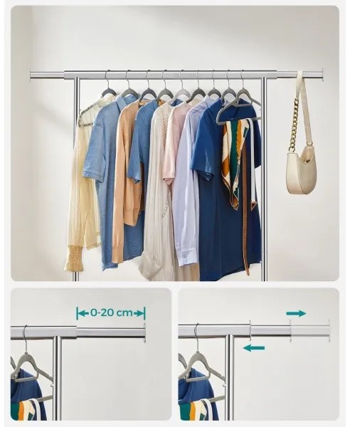 Cuier mobil de podea LINEA, argintiu