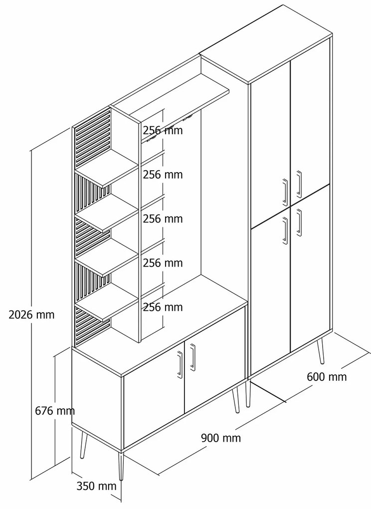 Mobilier hol Valery DA (Alb + Auriu). 1088556