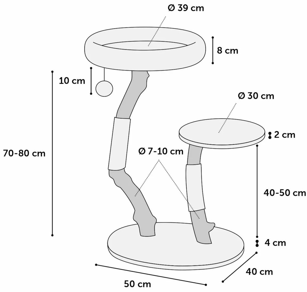 Flamingo Scărpinător pentru pisici BETULA 2, maro, 86 cm