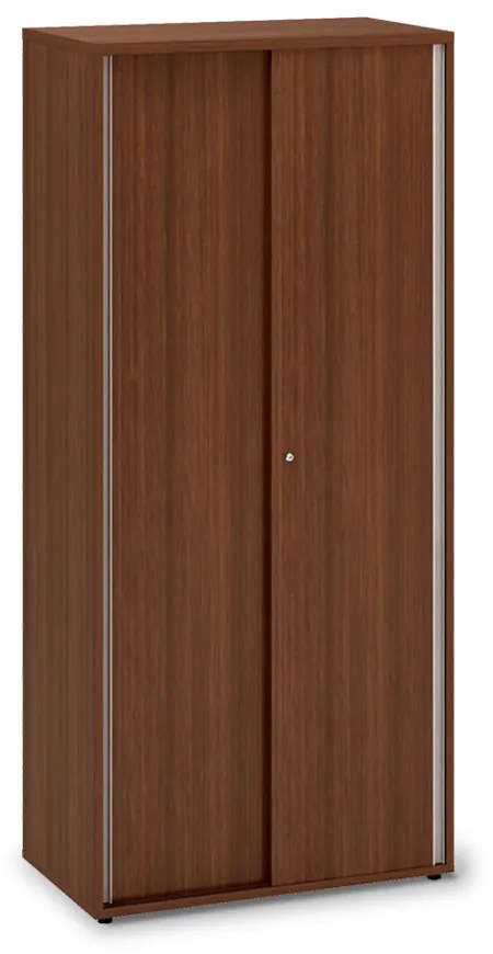 Dulap înalt cu uși glisante ProOffice 80 x 45 x 178 cm, nuc