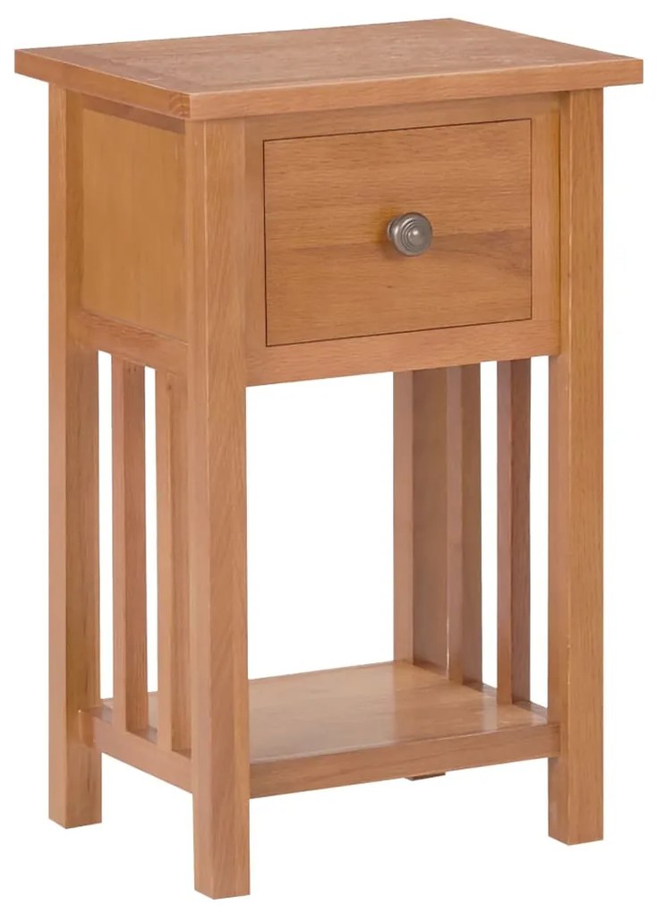 289182 vidaXL Masă de reviste cu sertar, 35 x 27 x 55 cm, lemn masiv stejar