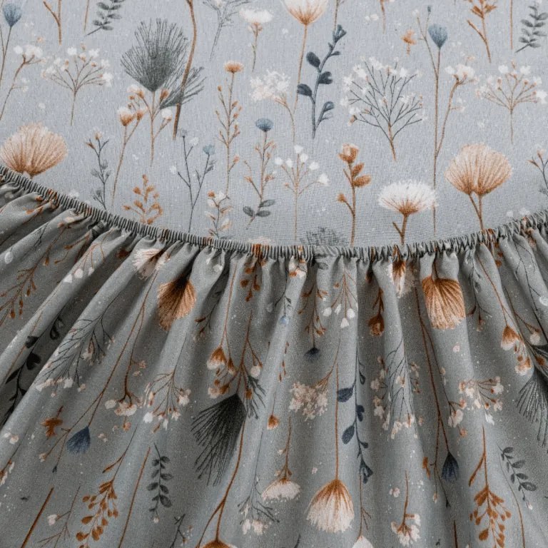 Cearsaf din microfibra BOTANIC FIELD gri 180x200 cm