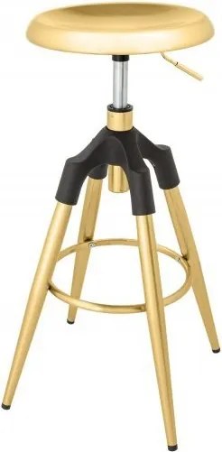 Scaun de bar pivotant Industrial 80cm, auriu