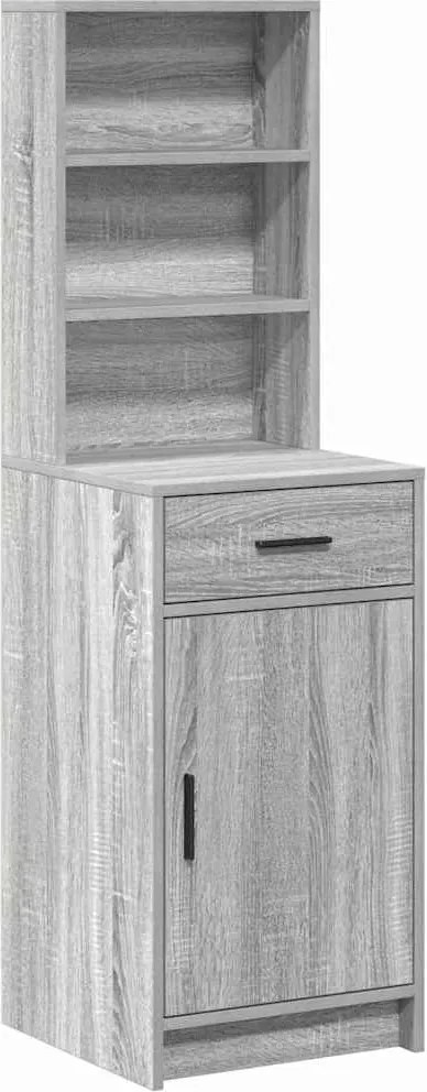 vidaXL Bufet cu sertar Gri Sonoma 40 x 40,5 x 135 cm Lemn compozit