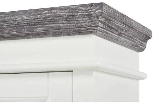 Vitrina Cu 2 Usi Si 1 Sertar Cabana Alb Si Antracite , 65.3 Cm