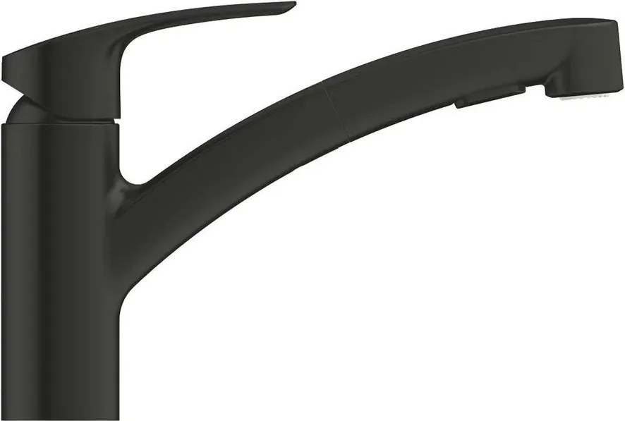 Baterie bucatarie cu dus extractibil negru mat Grohe Eurosmart New