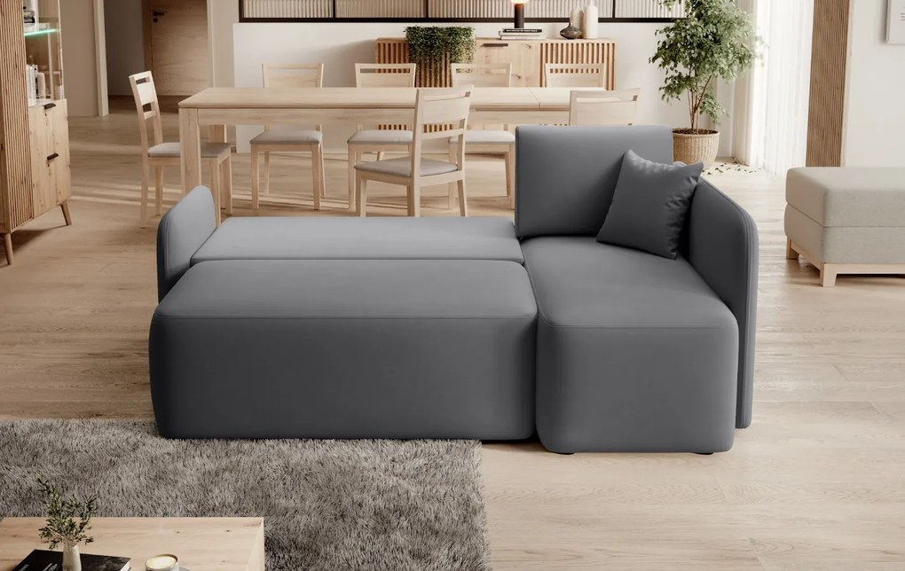 OFERTA Set canapea de colț gri închis HADSON colț dreapta calitate II