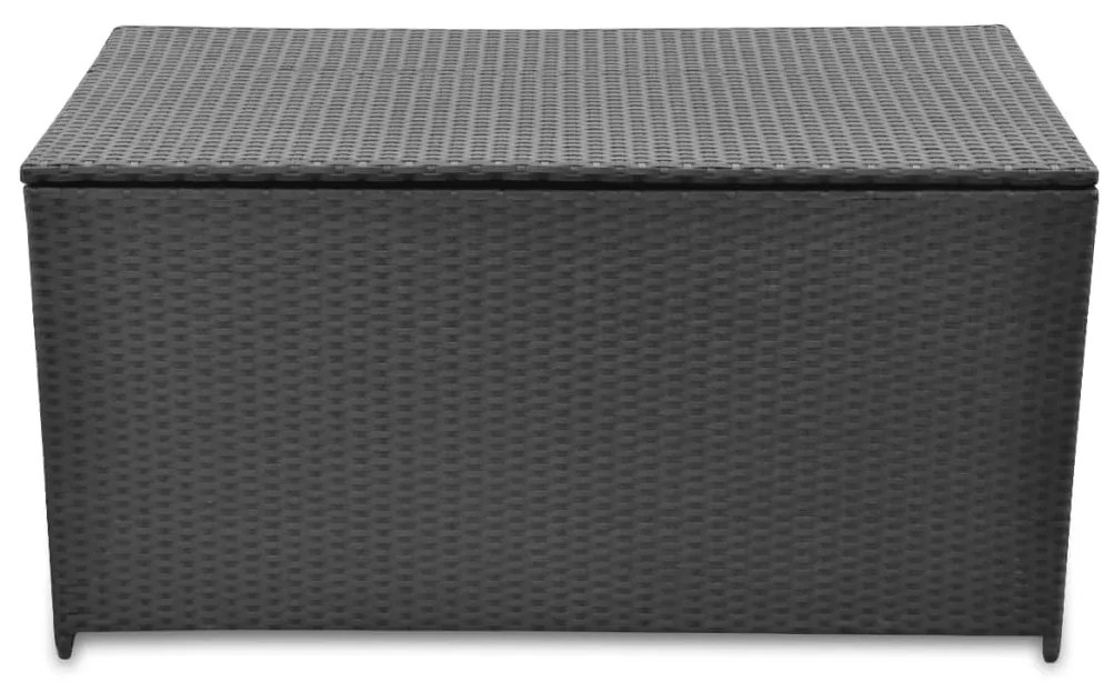 42498 vidaXL Ladă de depozitare de grădină, negru, 120x50x60 cm, poliratan