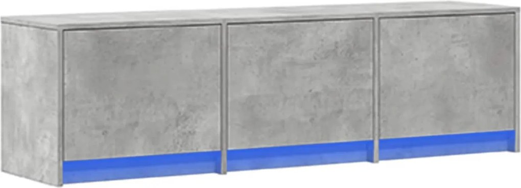 vidaXL Cabinet TV cu led Beton 140 x 34 x 40 cm Lemn compozit