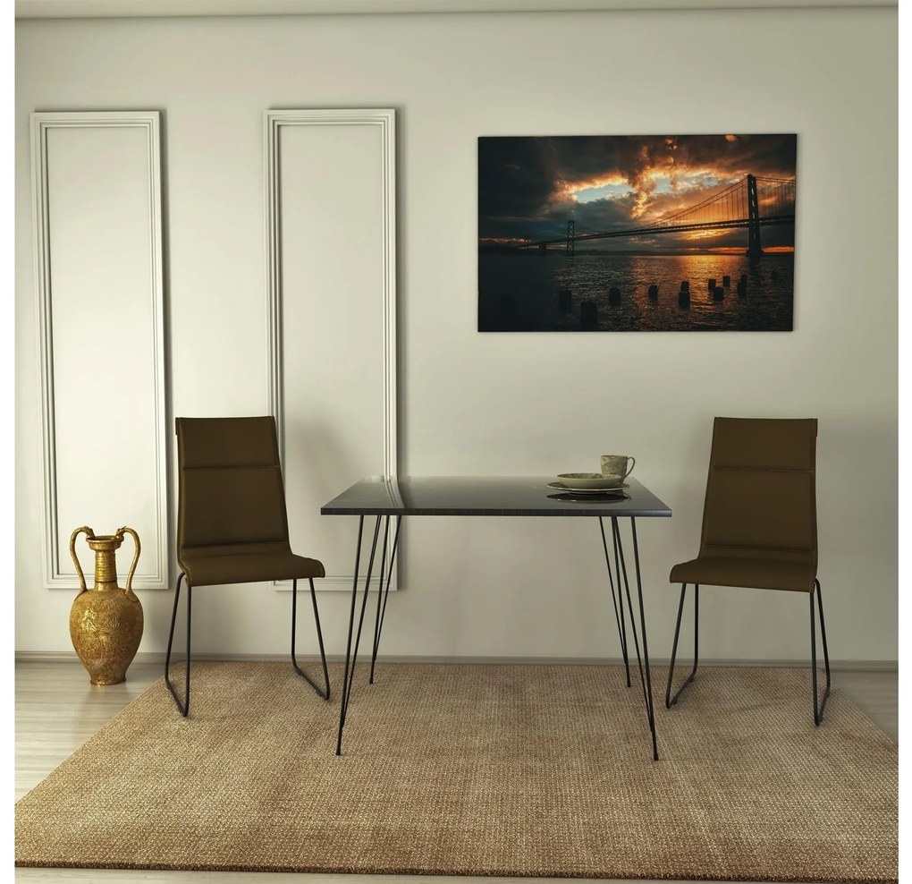 Masă sufragerie Sabuna 2 (pentru 4 persoane) (Negru) . 1102554