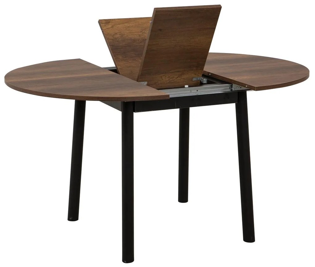 Masă de sufragerie extensibilă Duvasa 5 (Nuc + negru) (pentru 4 persoane). 1093744