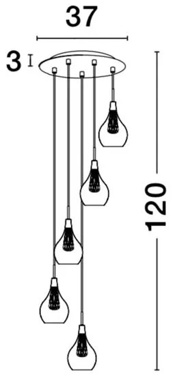 Lustra design modern 37cm Filo 5L NVL-1500202805