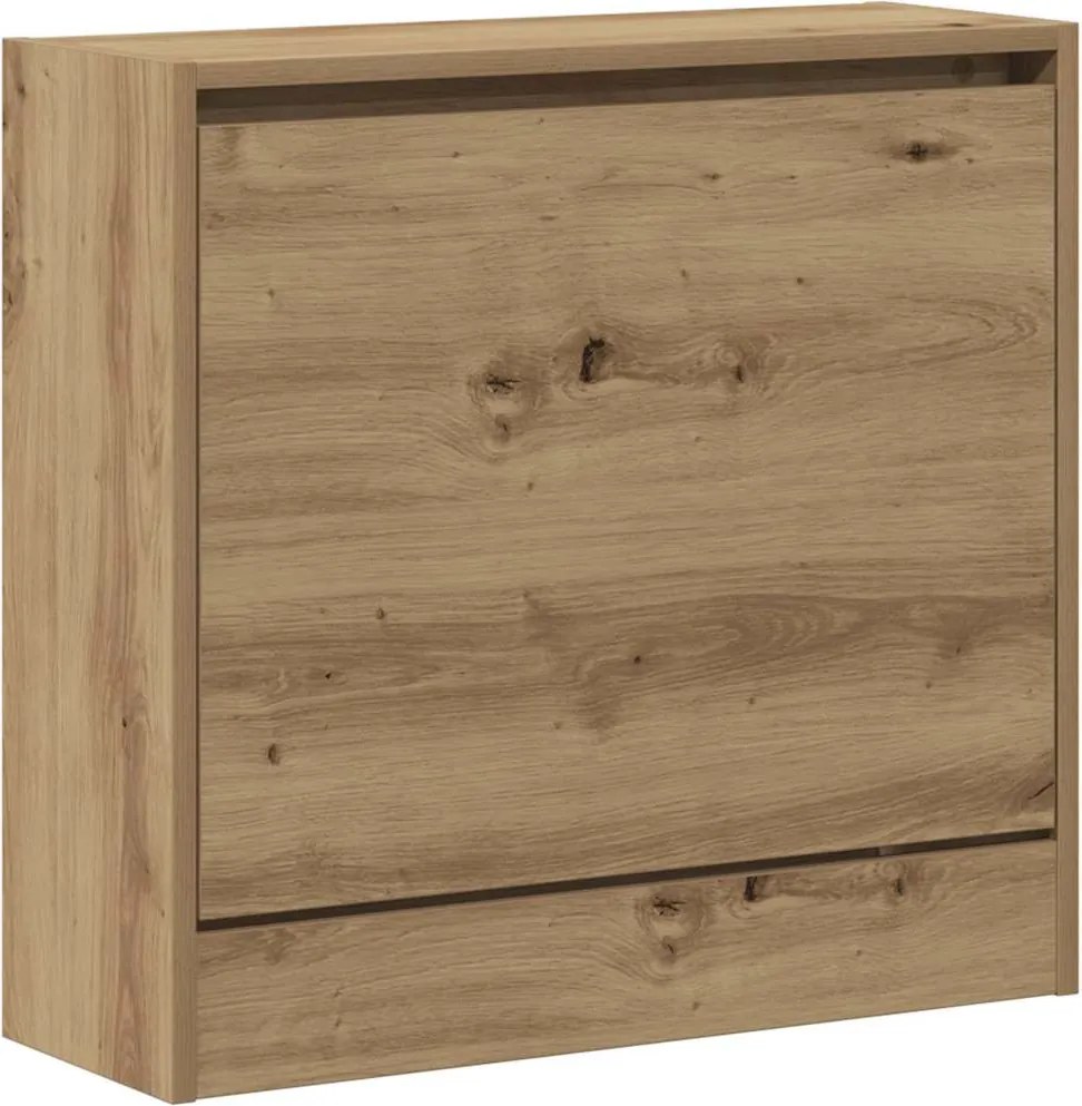 vidaXL Dulap pentru pantofi cu raft Stejar Artizanal 60 x 21 x 57 cm