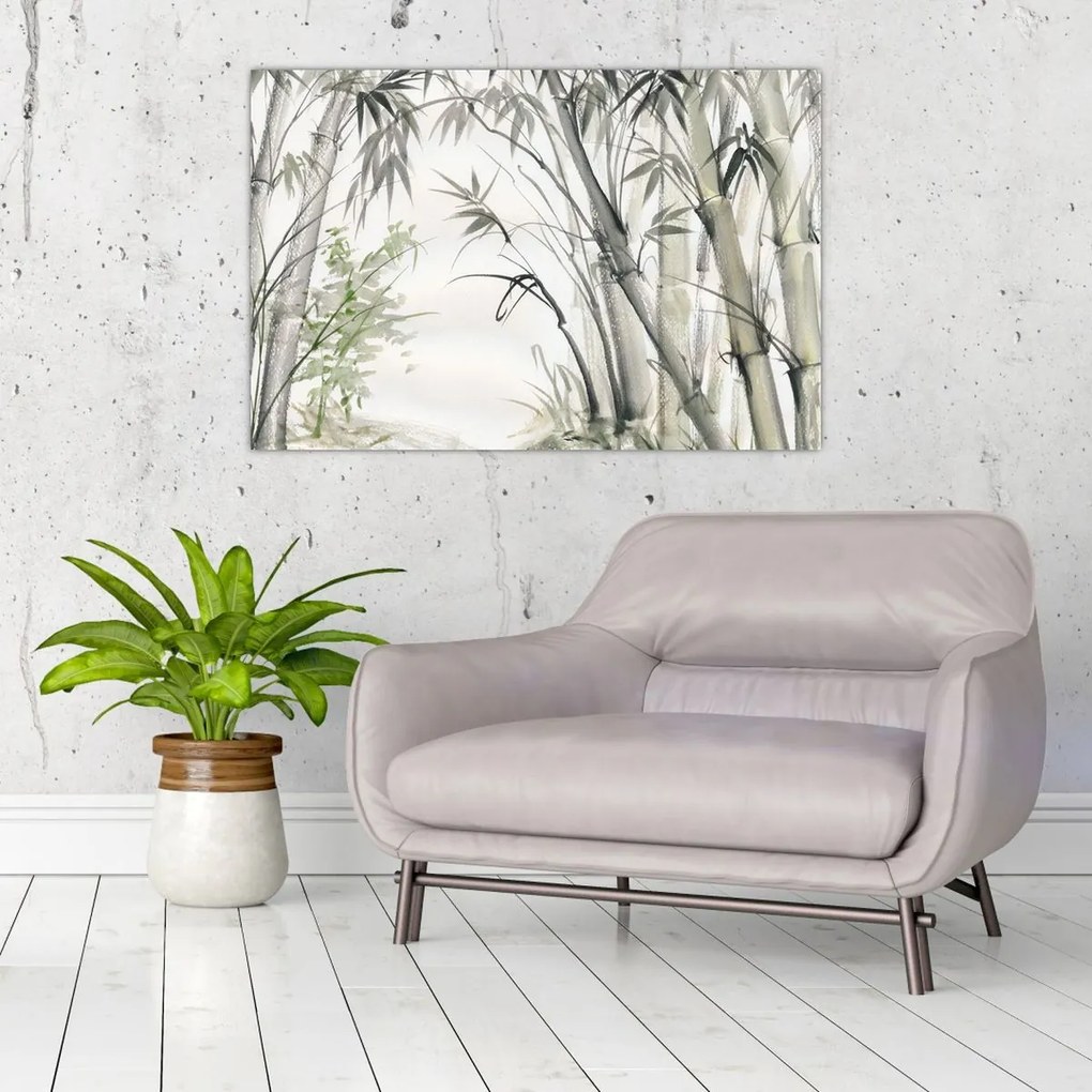 Tablou - Bambuși,desen (90x60 cm)