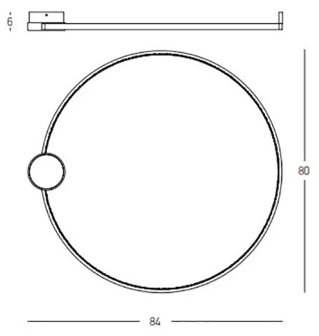 Lustra aplicata LED design inelar Ring negru, 80cm