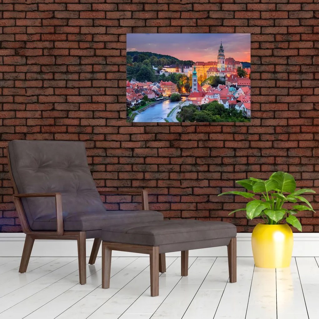 Tablou pe sticlă - Český Krumlov (70x50 cm)