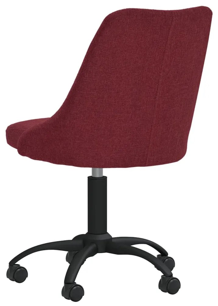 Scaun de birou pivotant, rosu vin, material textil 1, Bordo