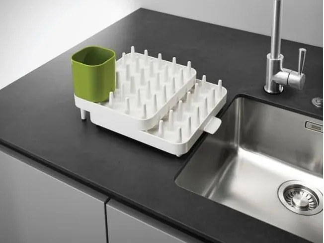 Suport pentru scurs vase, extensibil din 3 parți, Joseph Joseph Connect, alb