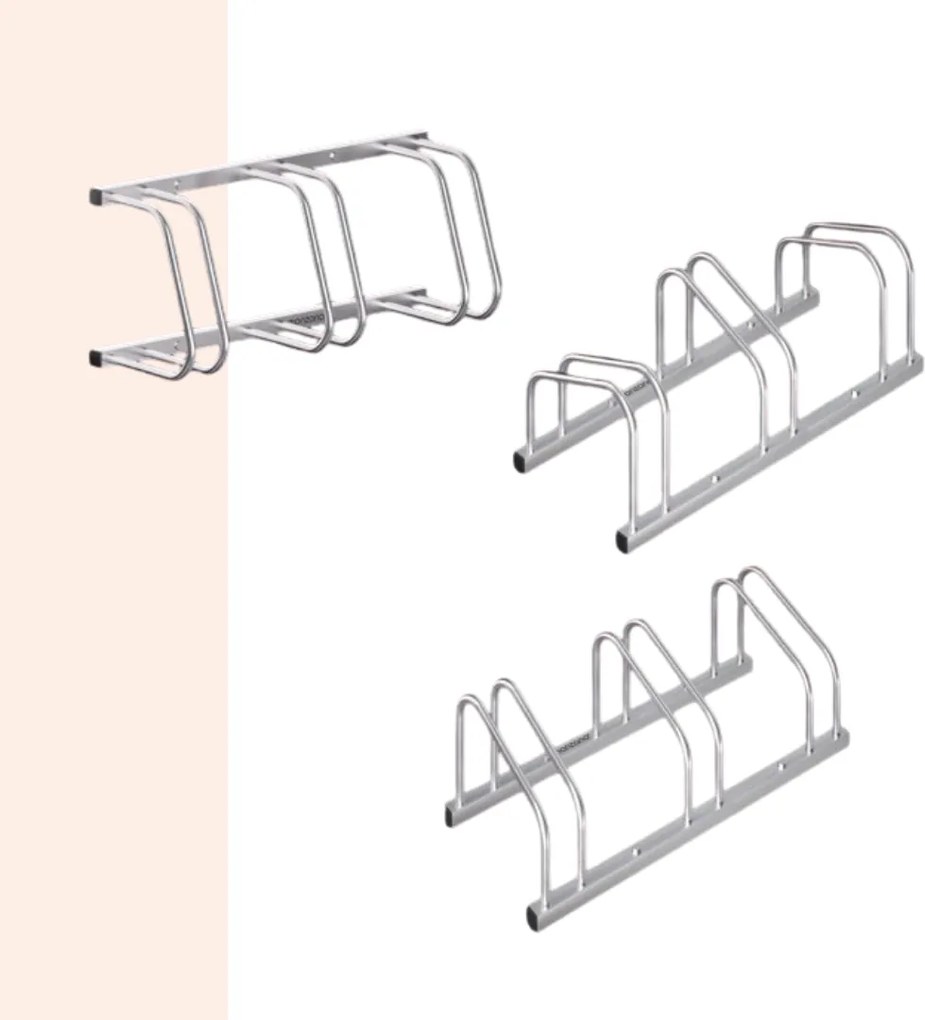Jurhan Suport pentru 3 biciclete BIKE, 84x32x27cm, argintiu