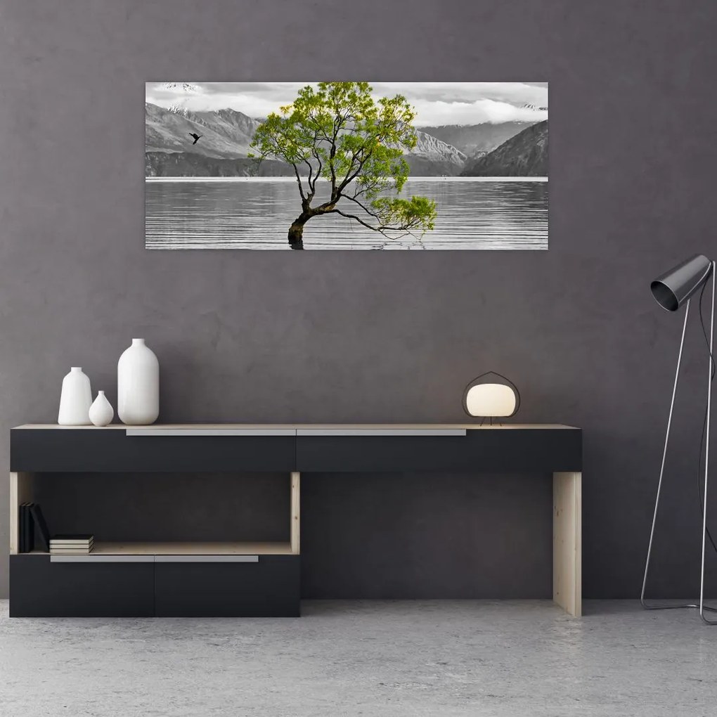 Tablou copacului în mijlocul lacului (120x50 cm)