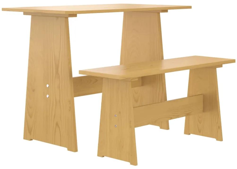 Set mobilier de bucatarie, 3 piese, maro miere, lemn masiv pin maro miere, 1