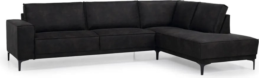 Colțar gri antracit cu tapițerie din imitație de piele (colț pe partea dreaptă) Copenhagen – Scandic