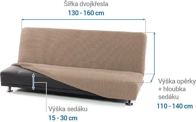 Nueva Textura Huse care se întind foarte bine NIAGARA alunei 2fotoliu cu manere de lemn (l. 130 - 160 cm)