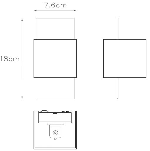 Lucide 23208/31/30 - Aplica perete CUBO 1xG9/40W/230V negru