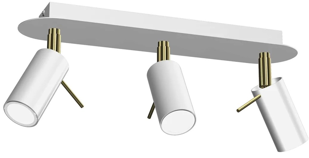 Lustra cu 3 spoturi mini GU10 directionabile design modern PRESTON GOLD alb, auriu