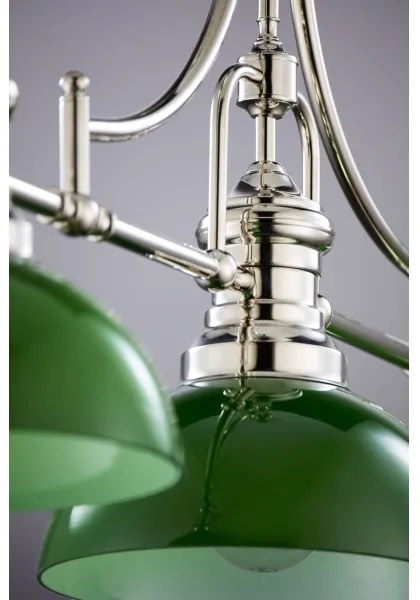 Jupiter 2072 - Lustră pe tijă PLATINO 3xE27/15W/230V verde/crom lucios