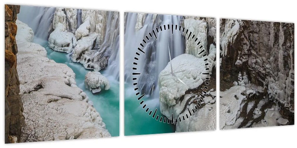 Tablou - Natura islandeză (cu ceas) (90x30 cm)