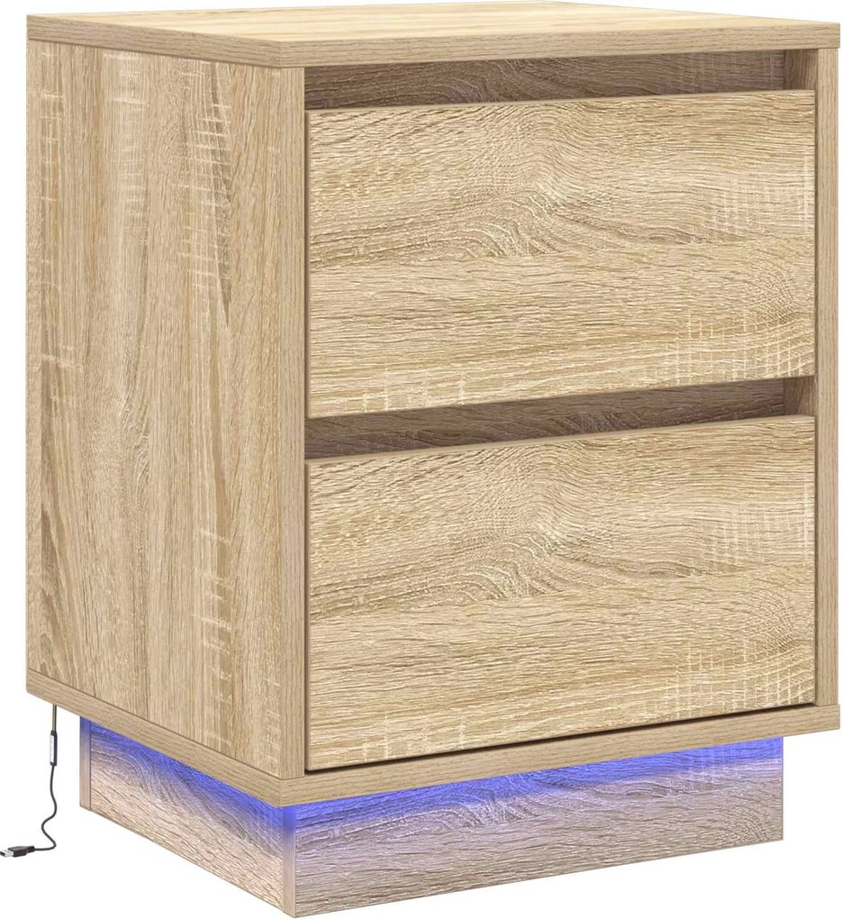 vidaXL Dulap de noapte Stejar Sonoma 39 x 34,5 x 50 cm Lemn compozit