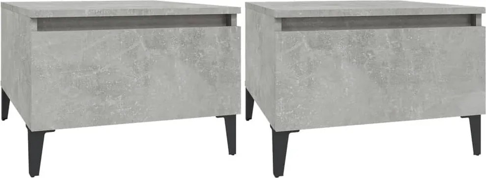 vidaXL Mese laterale, 2 buc., gri beton, 50x46x35 cm, lemn compozit